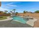 Large backyard pool and spa with a playhouse at 19538 N Crestview Ln, Maricopa, AZ 85138