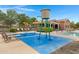 Kid-friendly sprayground with lounge chairs at 19538 N Crestview Ln, Maricopa, AZ 85138