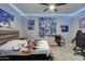 Teen's bedroom with basketball theme and gaming setup at 19538 N Crestview Ln, Maricopa, AZ 85138