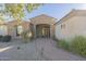 Front entrance with stonework and a paved walkway at 24435 S 195Th St, Queen Creek, AZ 85142