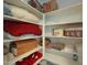 Well-organized linen closet with ample shelving for storage at 277 E Windsor Ct, Gilbert, AZ 85296