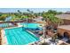 Resort-style pool with lap lanes and shaded areas at 3199 N 159Th Dr, Goodyear, AZ 85395