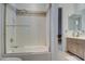 Bathroom with shower/tub combo and updated vanity at 7462 E Visao Dr, Scottsdale, AZ 85266