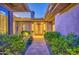 Elegant entryway with a double door and stone pathway at 7462 E Visao Dr, Scottsdale, AZ 85266