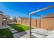 Landscaped backyard featuring artificial turf and a pergola at 9316 S 39Th Dr, Laveen, AZ 85339