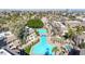 Aerial view of apartment complex with large pool and spa at 1331 W Baseline Rd # 316, Mesa, AZ 85202