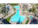 Aerial view showing resort-style pool and spa at 1331 W Baseline Rd # 316, Mesa, AZ 85202
