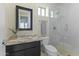 Clean bathroom with walk-in shower and granite vanity at 14425 S Canyon Dr, Phoenix, AZ 85048