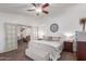 Main bedroom with plush bedding and French doors at 15708 E Chicory Dr, Fountain Hills, AZ 85268