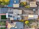 Aerial view showing house, detached garage, and yard at 1614 W Lynwood St, Phoenix, AZ 85007