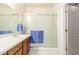 Guest bathroom with shower and single sink vanity at 17311 N Havasupai Dr, Surprise, AZ 85374