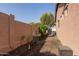 Side yard with gravel, plants, and a small utility sink at 1819 W Magdalena Ln, Phoenix, AZ 85041