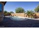 Refreshing kidney-shaped pool with brick patio and desert landscaping at 20226 N 260Th Dr, Buckeye, AZ 85396