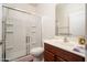 Bathroom with shower, toilet and single sink vanity at 22568 W Gardenia Dr, Buckeye, AZ 85326