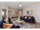 Living room with fireplace, two sofas, and a coffee table at 36549 N Porta Nuova Rd, Scottsdale, AZ 85262