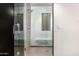 Sleek shower with glass enclosure and built-in seat at 4422 N 75Th St # 4006, Scottsdale, AZ 85251