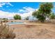 Large backyard with a swimming pool and grassy area at 645 N Beck Ave, Chandler, AZ 85226