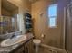 Clean bathroom with a vanity, toilet, and shower at 8700 E University Dr # 154, Mesa, AZ 85207