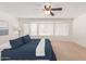 Main bedroom features bay windows and ceiling fan at 951 N Forest Ct, Chandler, AZ 85226