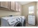 Laundry room with Samsung washer and dryer, plus a sink at 1059 W Caroline Ln, Tempe, AZ 85284