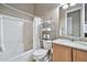 Clean bathroom, shower/tub combo, and vanity at 18672 W Santa Irene Dr, Goodyear, AZ 85338