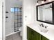 Updated bathroom with subway tile, a modern vanity, and a glass shower at 2843 E Pershing Ave, Phoenix, AZ 85032