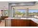 Modern kitchen with corner sink and a view of the backyard at 39349 N 107Th Way, Scottsdale, AZ 85262