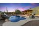 Stunning pool with waterfall and view of home at 5730 E Cielo N Run, Cave Creek, AZ 85331