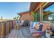 Deck with comfy seating and colorful rug, mountain views at 6013 E Lost Dutchman Blvd, Apache Junction, AZ 85119