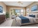 Spacious main bedroom with bay window and an ensuite bathroom at 7138 E Laguna Azul Ave, Mesa, AZ 85209