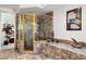 Elegant bathroom with a large walk-in shower and tiled walls at 9020 N Flying Butte --, Fountain Hills, AZ 85268