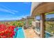 Stunning pool with mountain views and red flowers at 10040 E Happy Valley Rd # 1047, Scottsdale, AZ 85255