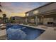Stunning pool and patio with sunset view at 44192 W Canyon Creek Dr, Maricopa, AZ 85139