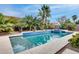 Sparkling pool surrounded by lush landscaping and a spacious patio at 44192 W Canyon Creek Dr, Maricopa, AZ 85139