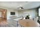 Bright living room features wood-look floors and an open floorplan at 706 E Washington St # 202, Phoenix, AZ 85034