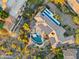 Bird's-eye view of a luxury home with solar panels and pool at 12950 N 119Th St, Scottsdale, AZ 85259