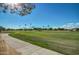 Golf course with paved path and palm trees at 13827 W Junipero Dr, Sun City West, AZ 85375