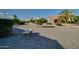 Landscaped backyard with gravel and a stone bench at 16148 W Sentinel Dr, Sun City West, AZ 85375