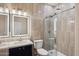 Modern bathroom with updated vanity, frameless shower, and stylish fixtures at 687 E Cleveland Ct, San Tan Valley, AZ 85140