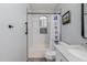 Clean bathroom with subway tile and a shower/tub combo at 7860 W Taro Ln, Glendale, AZ 85308