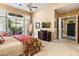 Bright bedroom with large windows and ensuite access at 10638 E Blanche Dr, Scottsdale, AZ 85255