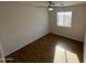 Bedroom with ceiling fan and wood flooring at 11658 N 153Rd Ave, Surprise, AZ 85379