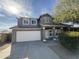 Two-story house with gray exterior, white garage door, and landscaping at 11658 N 153Rd Ave, Surprise, AZ 85379