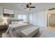 Comfortable main bedroom with plush bedding and a sliding door at 2818 S Cottonwood Dr, Tempe, AZ 85282