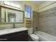 Bathroom with single vanity, marble countertop, and bathtub at 4229 E Crest Ct, Gilbert, AZ 85298