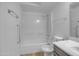 Clean bathroom with shower/tub combo and modern vanity at 629 N Mesa Dr # 29, Mesa, AZ 85201