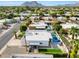 Aerial view showing the home, pool, and mountain views at 7730 E Buena Terra Way, Scottsdale, AZ 85250