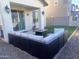 Relaxing backyard with covered patio and fire pit at 9408 E Supernova Dr, Mesa, AZ 85212