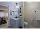 Modern bathroom with gray vanity, new fixtures, and stylish decor at 9501 E Broadway Rd # 140, Mesa, AZ 85208