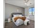 Bright and airy main bedroom with plush carpeting and a ceiling fan at 10929 E North Ln, Scottsdale, AZ 85259